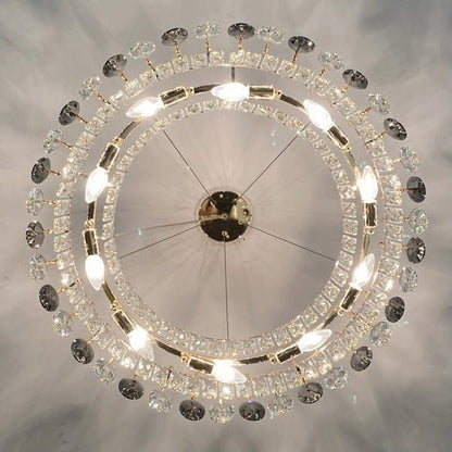 Luxurious K9 Crystal Chandelier Modern Ceiling Light Fixtures Set for Living Room/Dining Room - Zelno Lighting