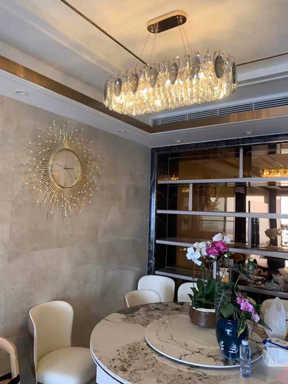 Luxurious K9 Crystal Chandelier Modern Ceiling Light Fixtures Set for Living Room/Dining Room - Zelno Lighting