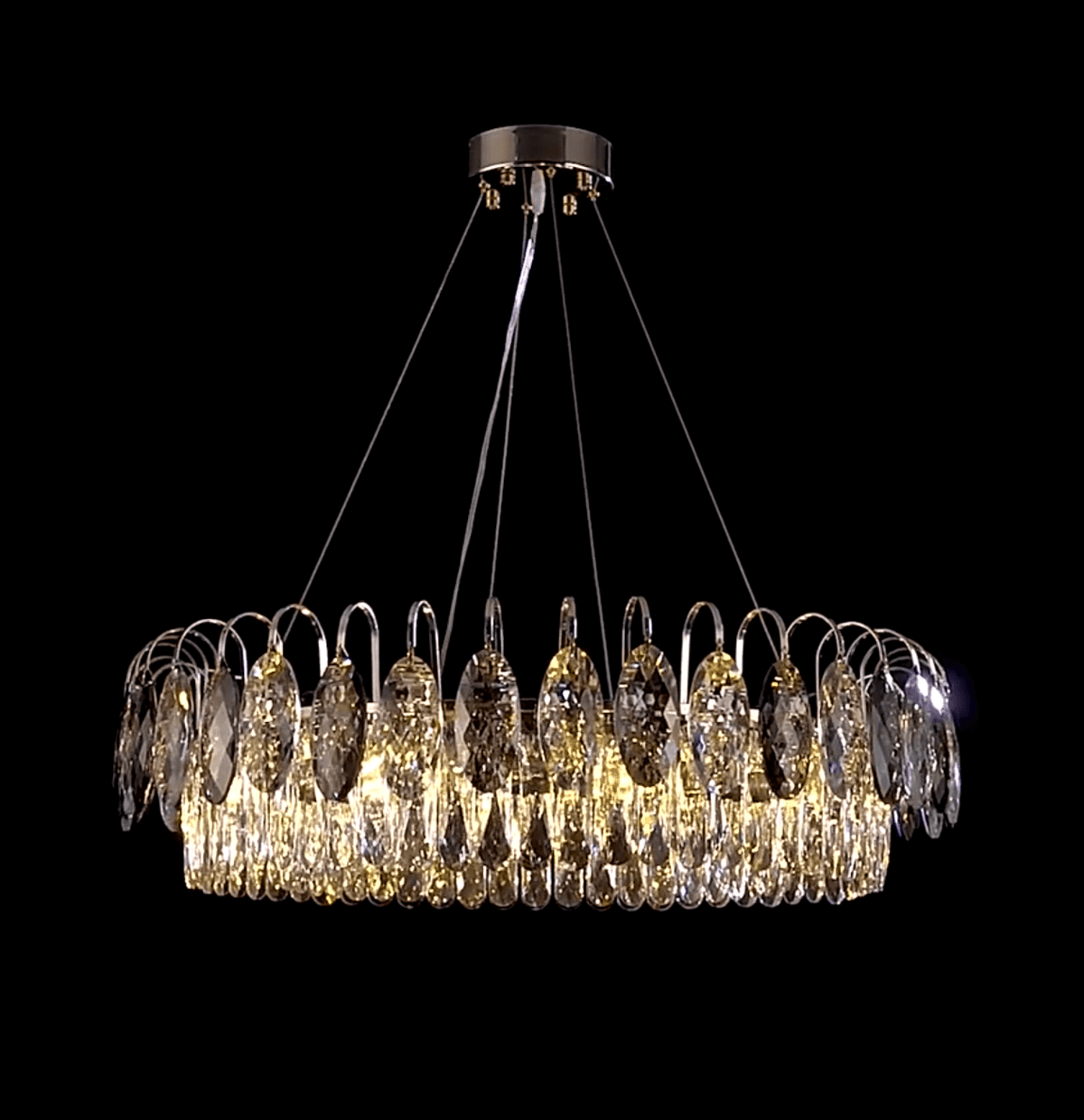 Luxurious K9 Crystal Chandelier Modern Ceiling Light Fixtures Set for Living Room/Dining Room - Zelno Lighting