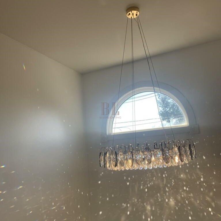 Luxurious K9 Crystal Chandelier Modern Ceiling Light Fixtures Set for Living Room/Dining Room - Zelno Lighting
