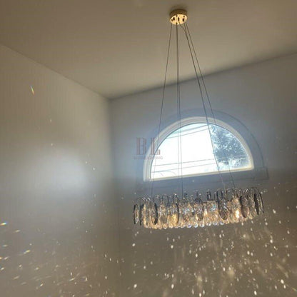 Luxurious K9 Crystal Chandelier Modern Ceiling Light Fixtures Set for Living Room/Dining Room - Zelno Lighting
