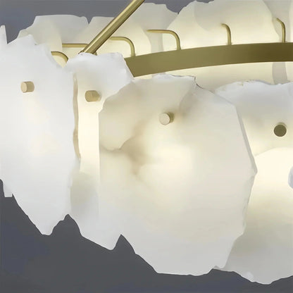 Luxury Alabaster Flakes Linear Chandelier Hanging Rod Light - Zelno Lighting