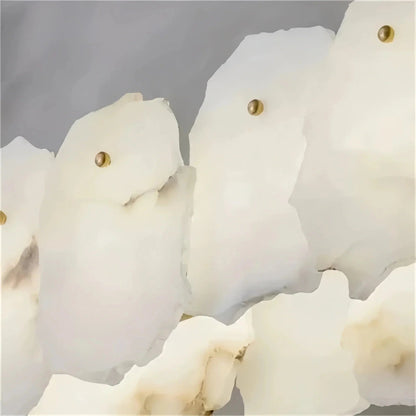 Luxury Alabaster Flakes Linear Chandelier Hanging Rod Light - Zelno Lighting