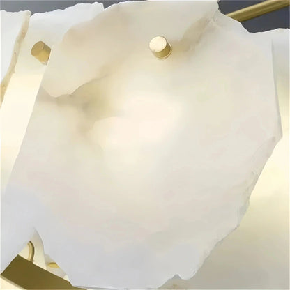 Luxury Alabaster Flakes Linear Chandelier Hanging Rod Light - Zelno Lighting