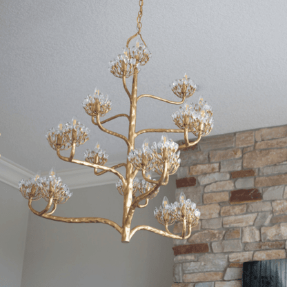 Luxury Branch Flower Chandelier in Gold for Living Room Staircase and Bedroom Lighting - Zelno