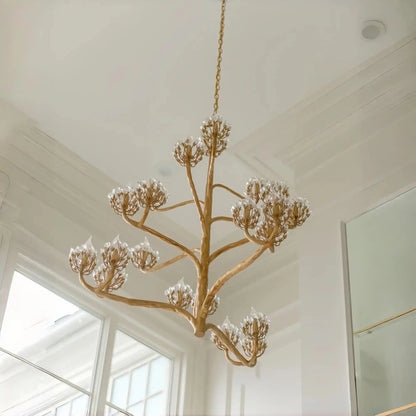 Luxury Branch Flower Chandelier in Gold for Living Room Staircase and Bedroom Lighting - Zelno
