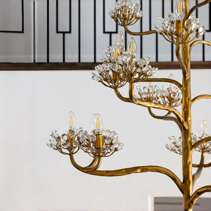 Luxury Branch Flower Chandelier in Gold for Living Room Staircase and Bedroom Lighting - Zelno
