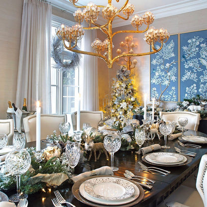 Luxury Branch Flower Chandelier in Gold for Living Room Staircase and Bedroom Lighting - Zelno