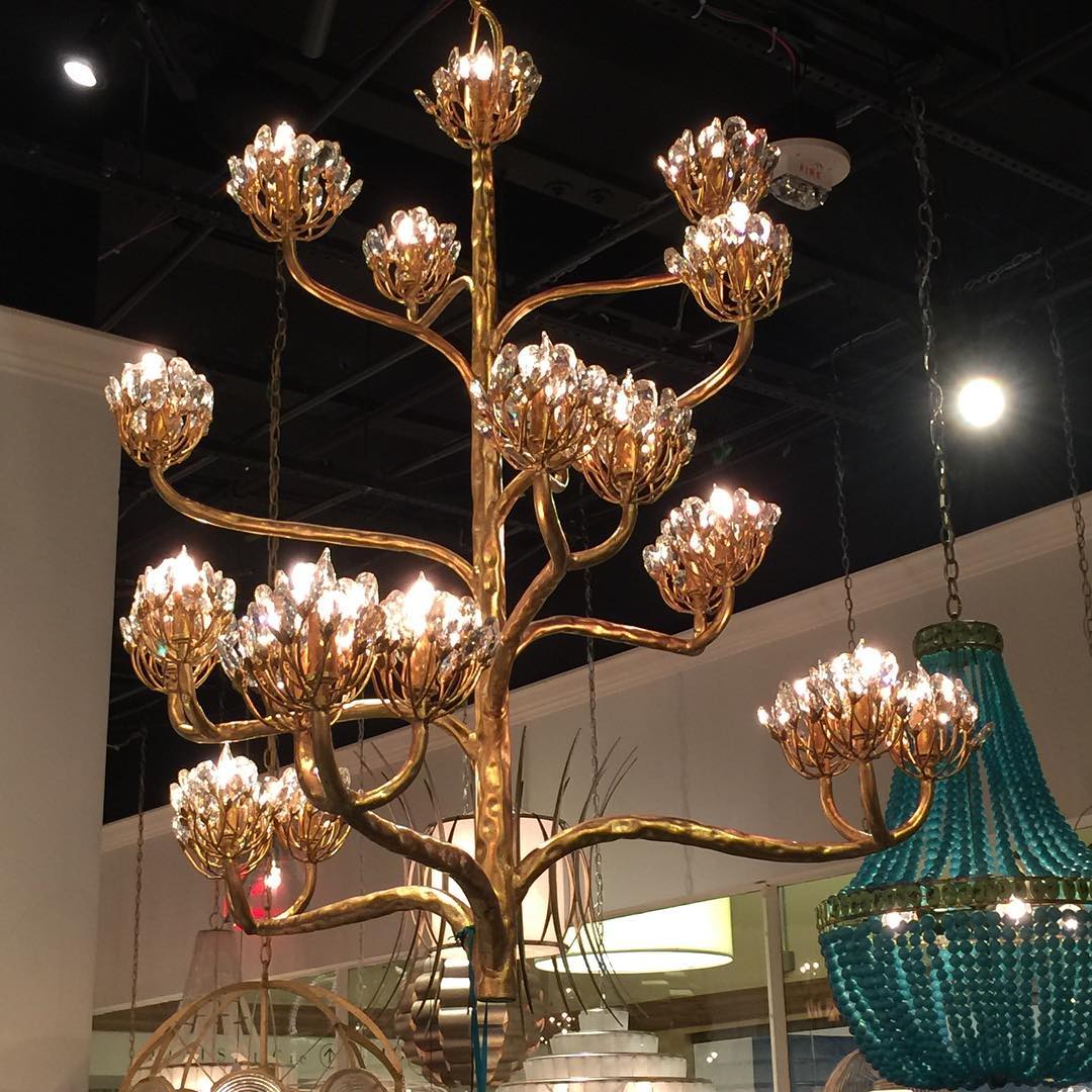 Luxury Branch Flower Chandelier in Gold for Living Room Staircase and Bedroom Lighting - Zelno