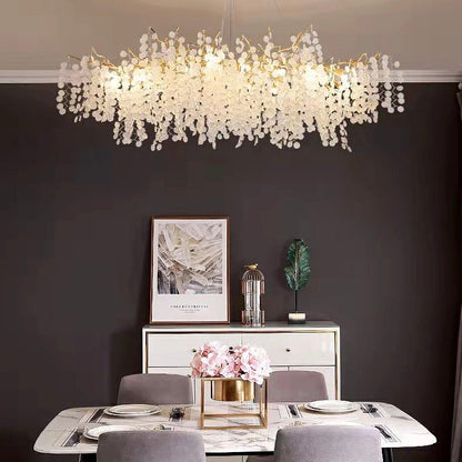 Luxury Branches Crystal Frosted Glass Chandelier Set for Living and Dining Room - Zelno Lighting