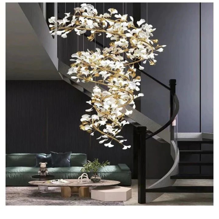 Luxury Ceramic Ginkgo Chandelier - Zelno Lighting