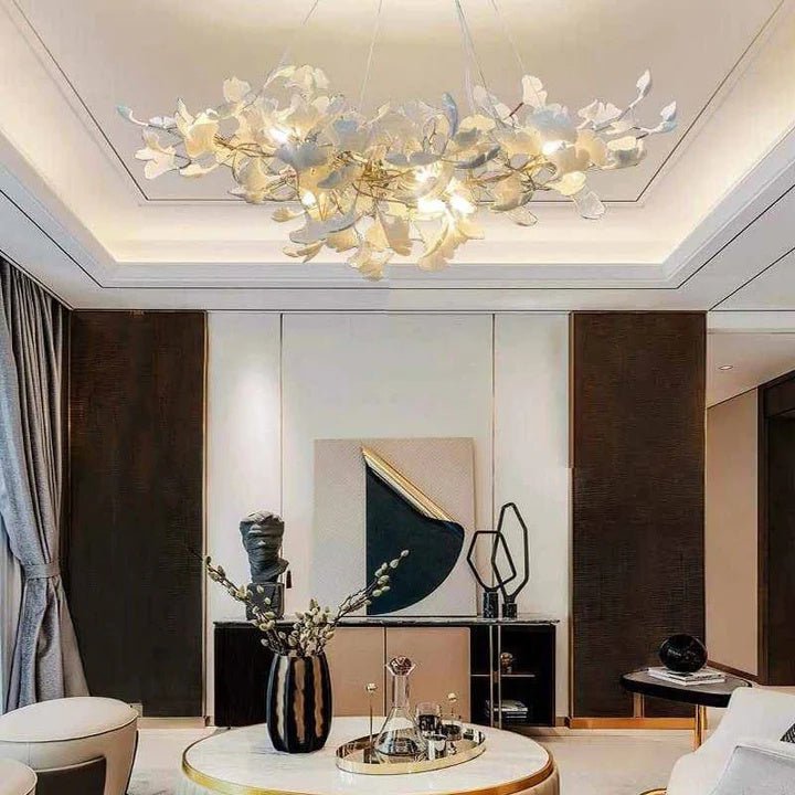 Luxury Ceramic Ginkgo Chandelier - Zelno Lighting
