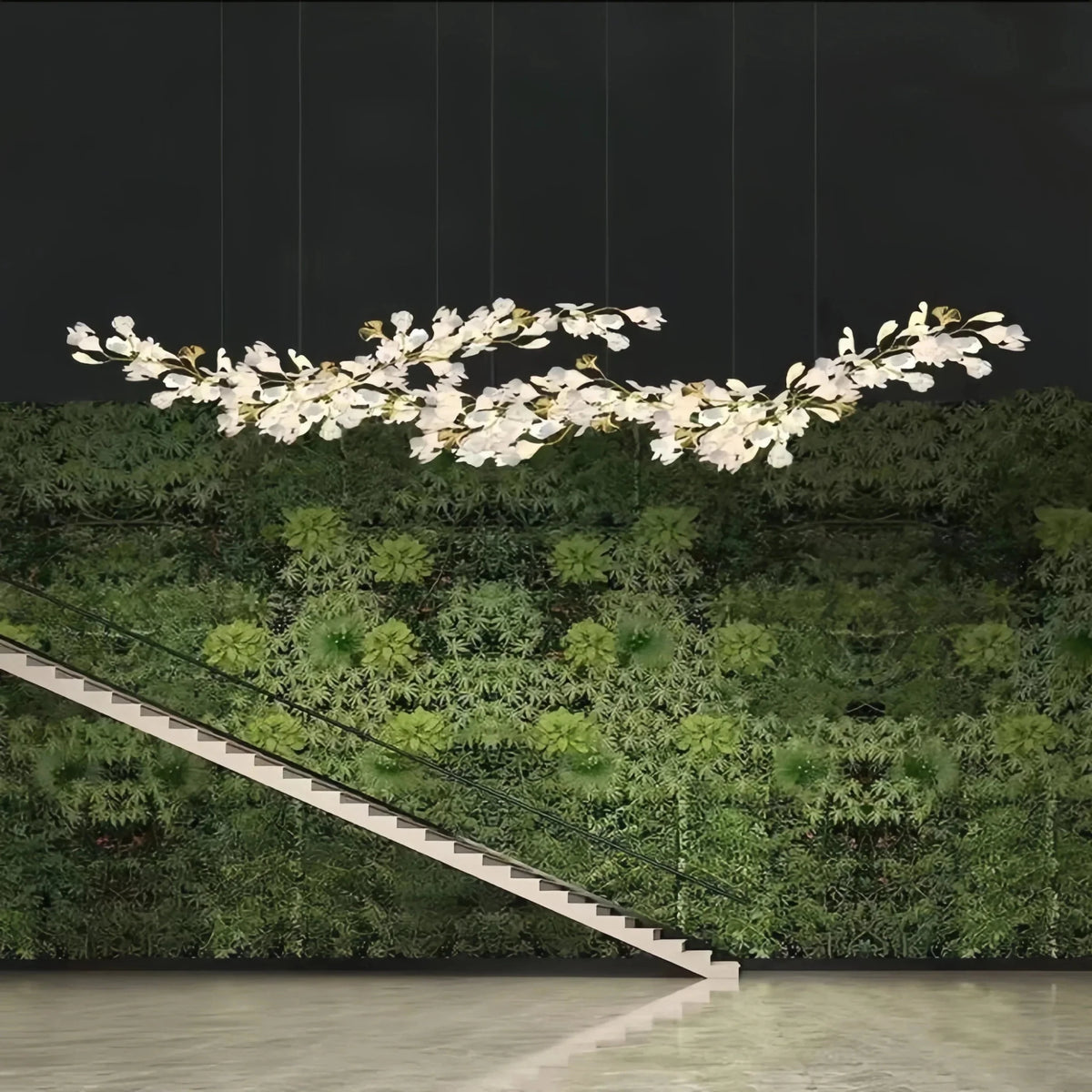 Luxury Ceramic Ginkgo Linear Chandelier - Zelno Lighting