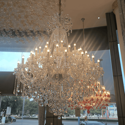 Luxury Classic Clear Crystal Chandelier for Foyer/Staircase/Entryway/Hallway - Zelno Lighting