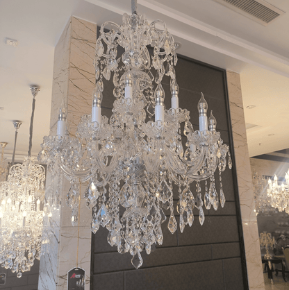 Luxury Classic Clear Crystal Chandelier for Foyer/Staircase/Entryway/Hallway - Zelno Lighting