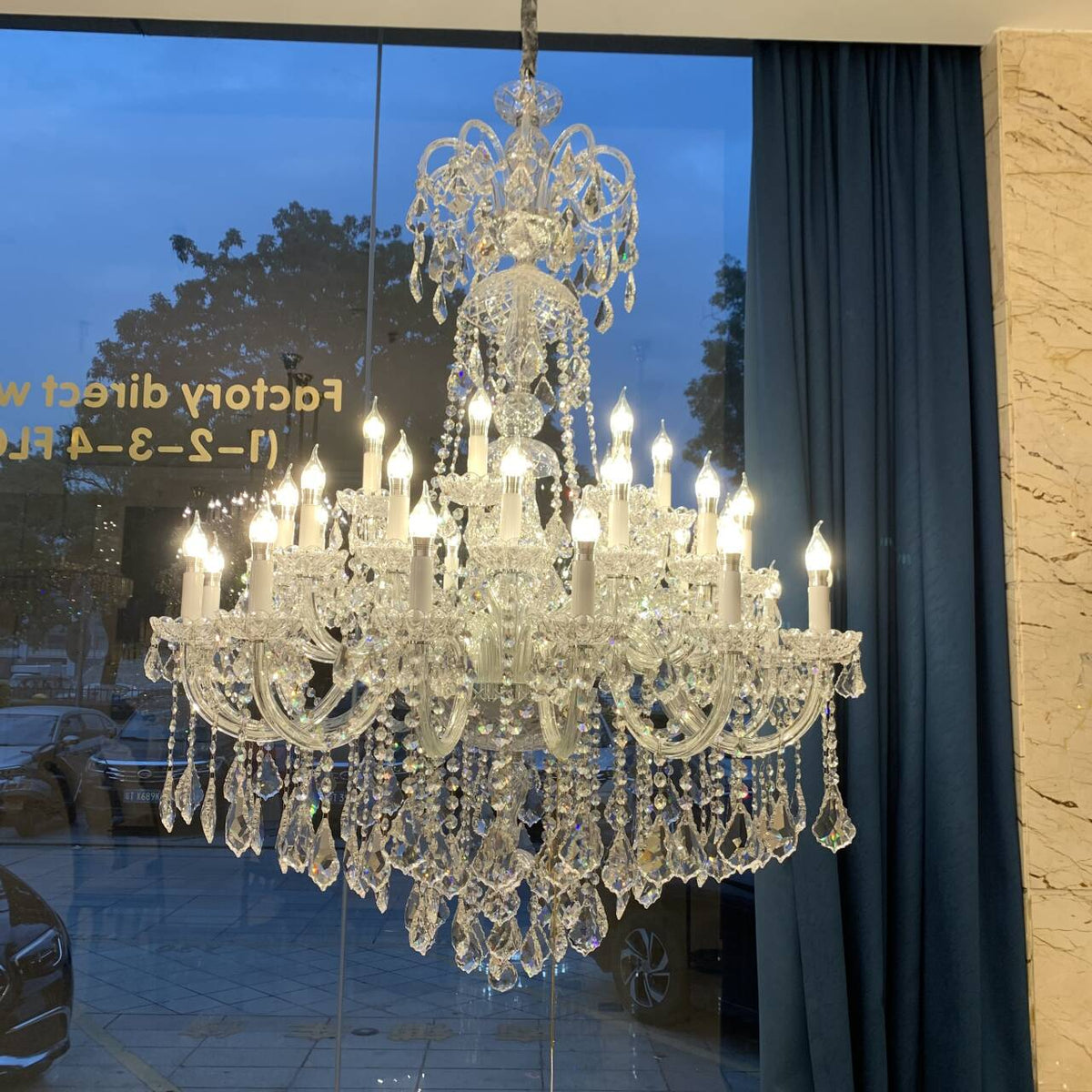 Luxury Classic Clear Crystal Chandelier for Foyer/Staircase/Entryway/Hallway - Zelno Lighting