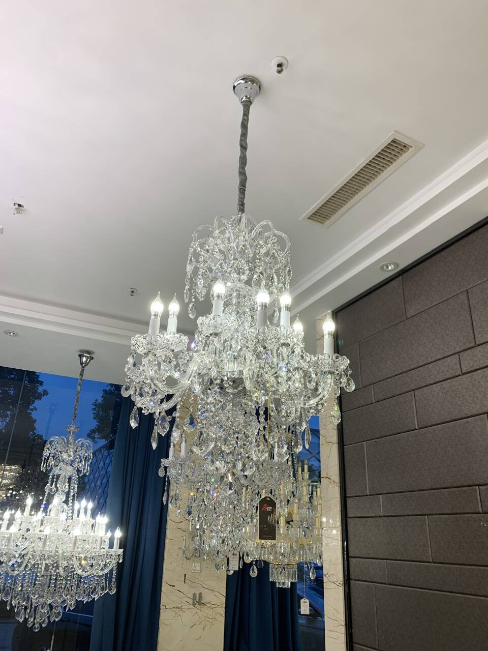 Luxury Classic Clear Crystal Chandelier for Foyer/Staircase/Entryway/Hallway - Zelno Lighting