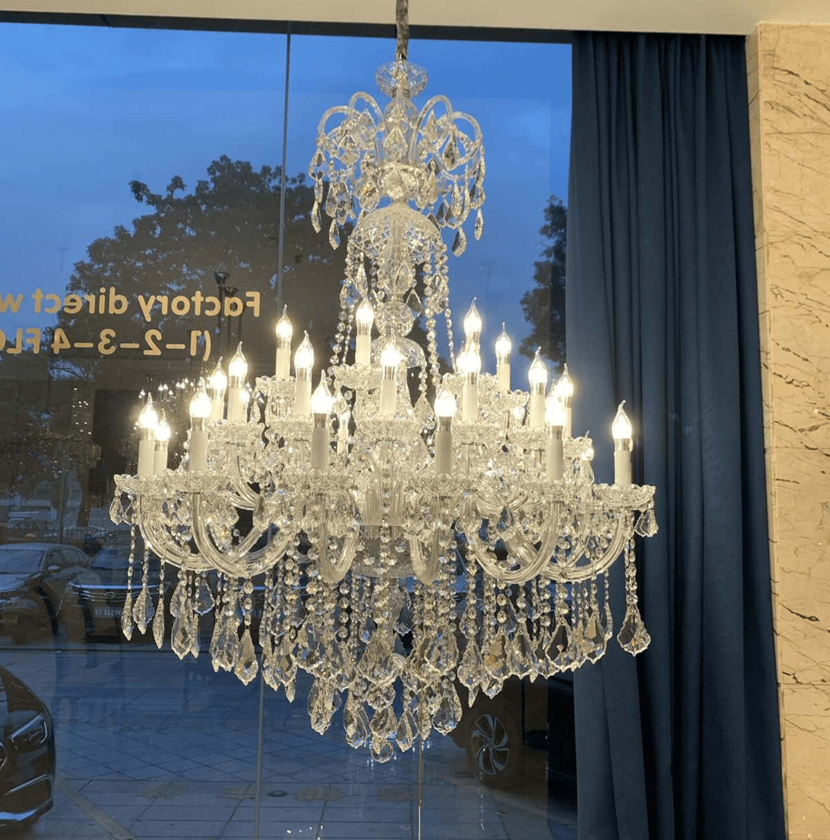 Luxury Classic Clear Crystal Chandelier for Foyer/Staircase/Entryway/Hallway - Zelno Lighting
