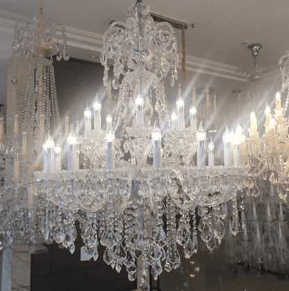 Luxury Classic Clear Crystal Chandelier for Foyer/Staircase/Entryway/Hallway - Zelno Lighting