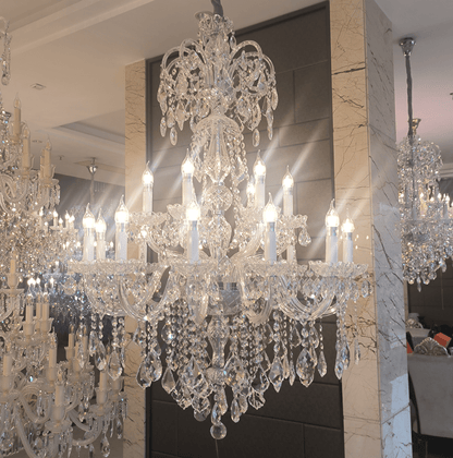 Luxury Classic Clear Crystal Chandelier for Foyer/Staircase/Entryway/Hallway - Zelno Lighting