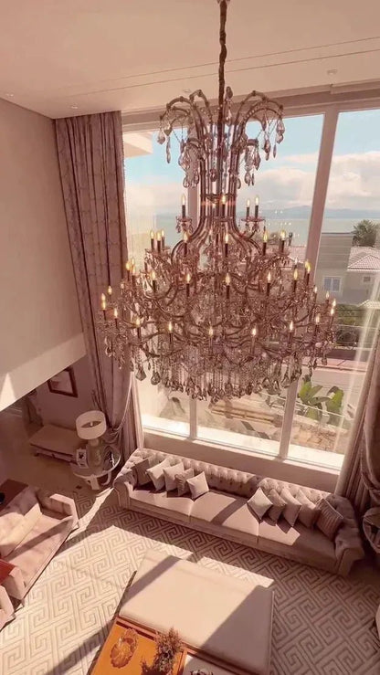 Luxury Classic Multi-layers Candle Crystal Dimmable Tiered Chandelier in Gold/Silver Finish - Zelno Lighting