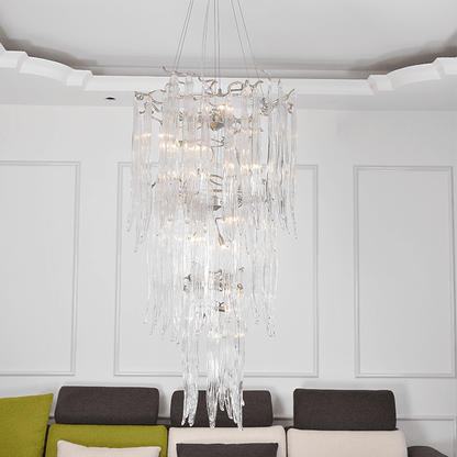 Luxury Crystal Branch Chandelier For Staircase - Zelno Lighting