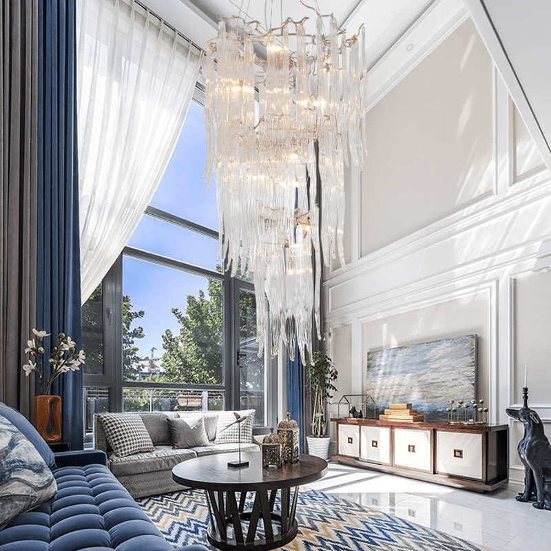 Luxury Crystal Branch Chandelier For Staircase - Zelno Lighting