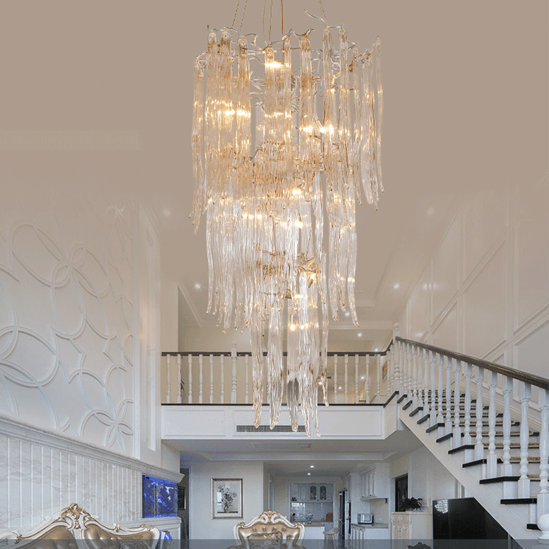 Luxury Crystal Branch Chandelier For Staircase - Zelno Lighting