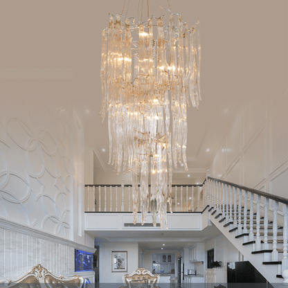 Luxury Crystal Branch Chandelier For Staircase - Zelno Lighting
