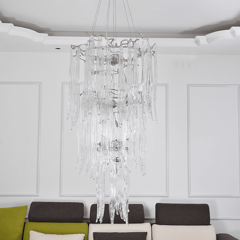 Luxury Crystal Branch Chandelier For Staircase - Zelno Lighting