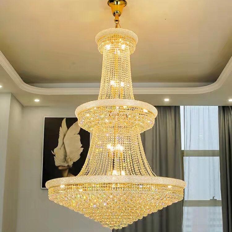 Luxury Crystal Chandelier for Grand Villa Hall and Duplex Staircase Lighting - Zelno Lighting