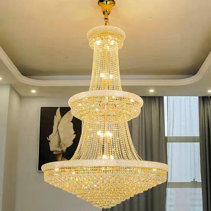 Luxury Crystal Chandelier for Grand Villa Hall and Duplex Staircase Lighting - Zelno Lighting