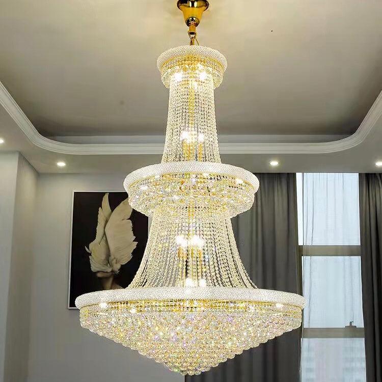 Luxury Crystal Chandelier for Grand Villa Hall and Duplex Staircase Lighting - Zelno Lighting