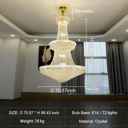 Luxury Crystal Chandelier for Grand Villa Hall and Duplex Staircase Lighting - Zelno Lighting