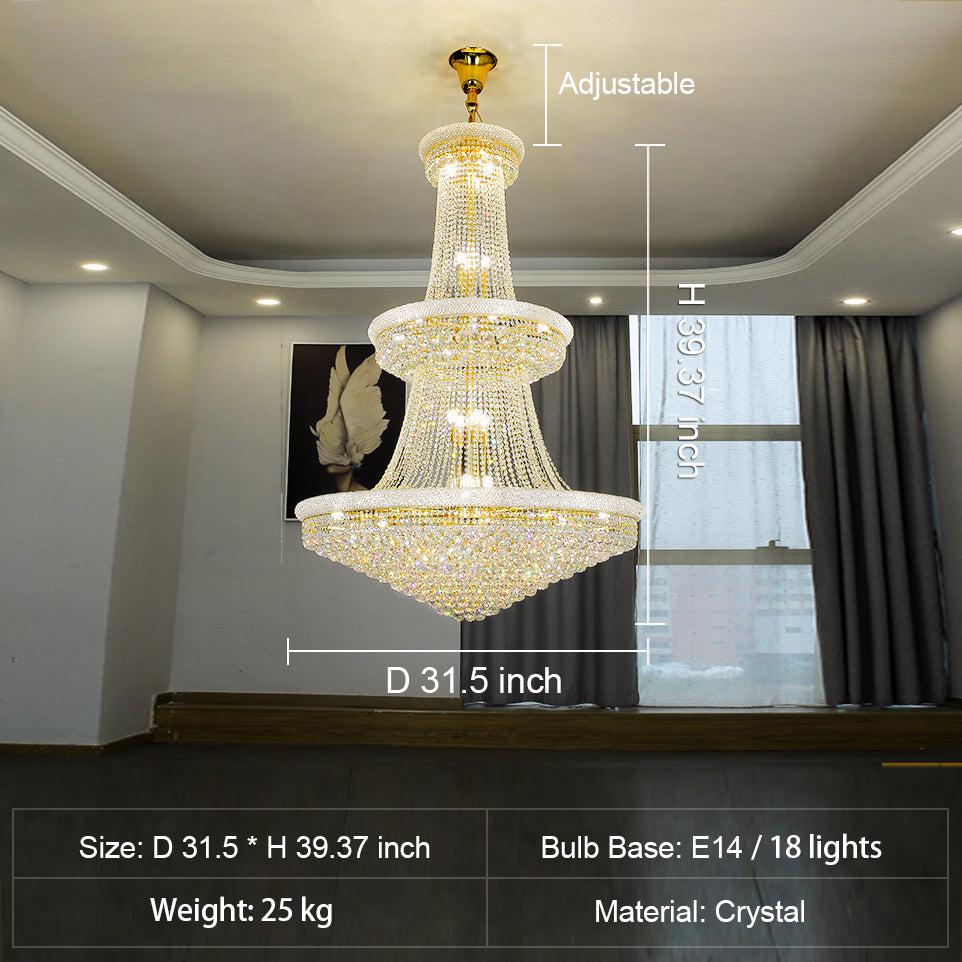 Luxury Crystal Chandelier for Grand Villa Hall and Duplex Staircase Lighting - Zelno Lighting