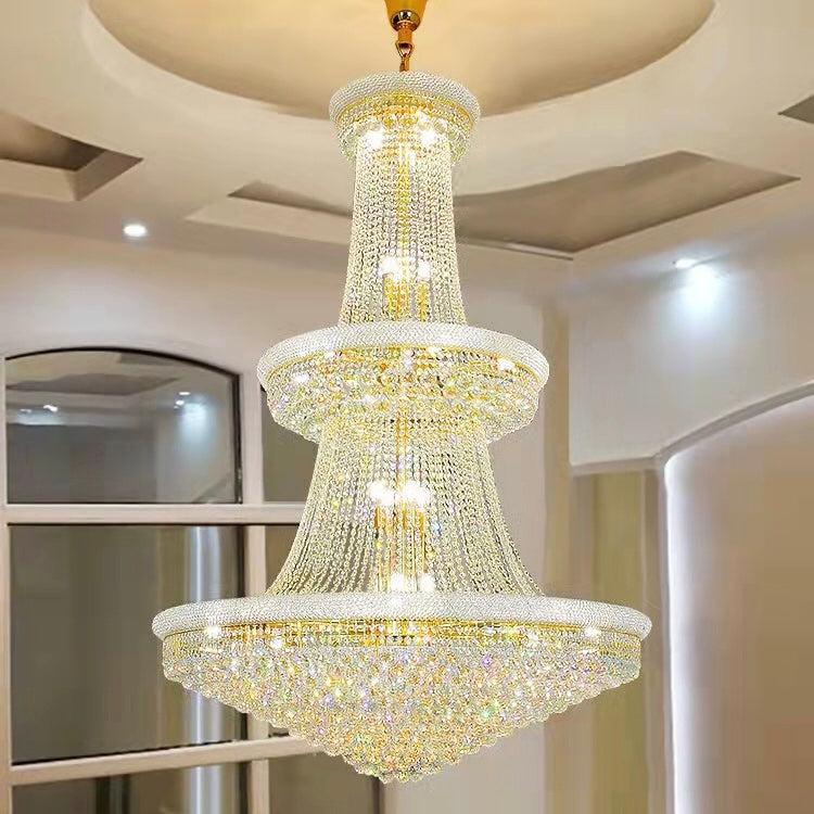Luxury Crystal Chandelier for Grand Villa Hall and Duplex Staircase Lighting - Zelno Lighting