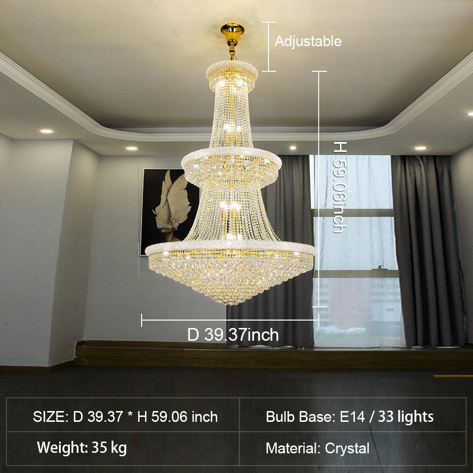 Luxury Crystal Chandelier for Grand Villa Hall and Duplex Staircase Lighting - Zelno Lighting