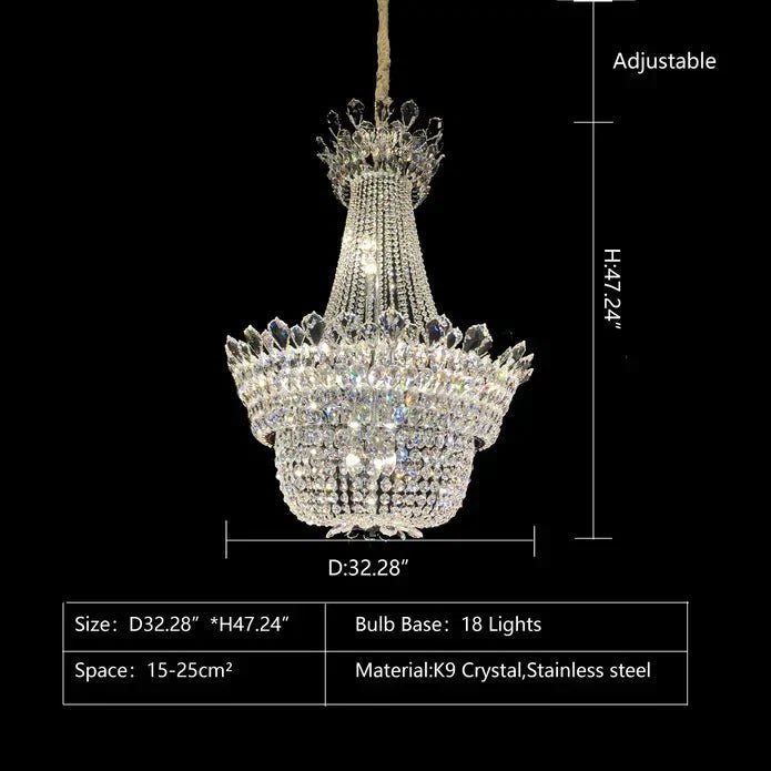 Luxury Empire Branch Crystal Chandelier Pendant Light for Entryway and Foyer - Zelno Lighting