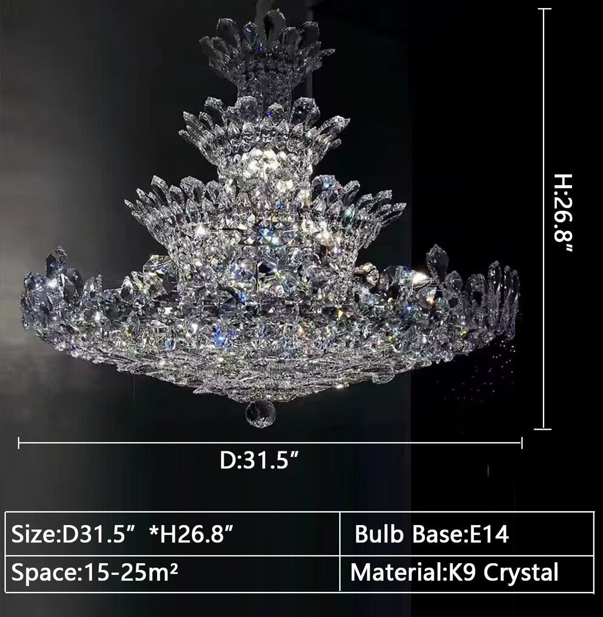 Luxury Empire Floral Crystal Chandelier - Zelno Lighting