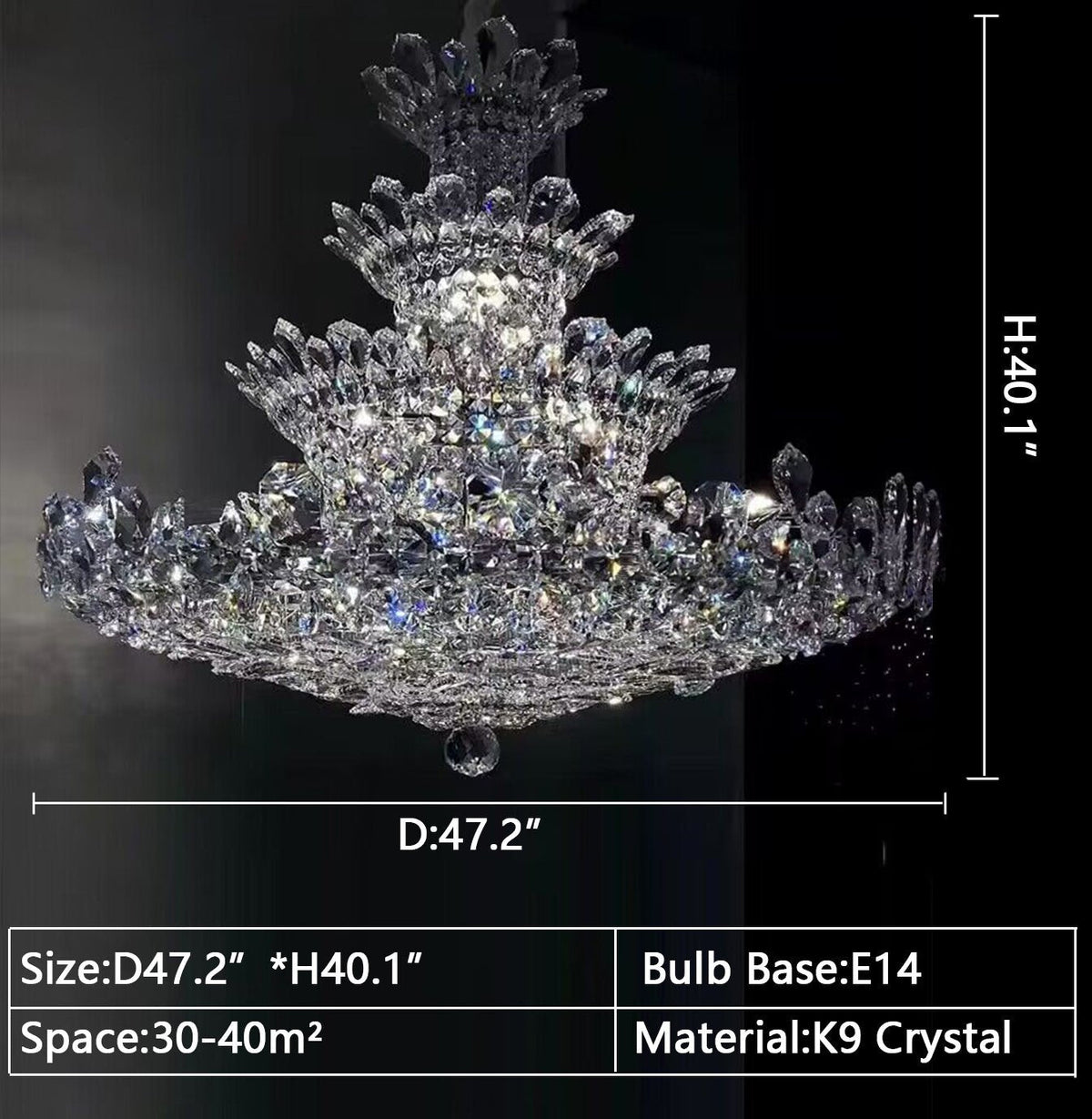 Luxury Empire Floral Crystal Chandelier - Zelno Lighting