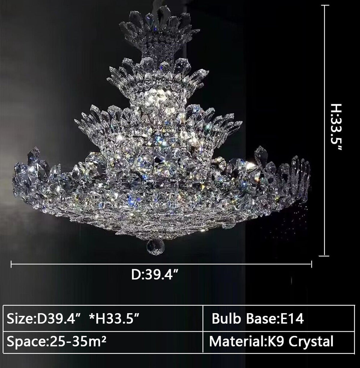 Luxury Empire Floral Crystal Chandelier - Zelno Lighting