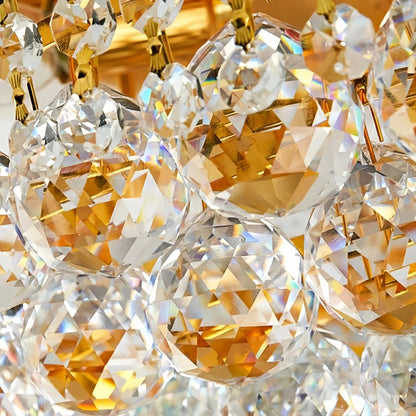 Luxury Empire Foyer K9 Crystal Chandelier Light Fixture In Gold/ Chrome Finish - Zelno Lighting