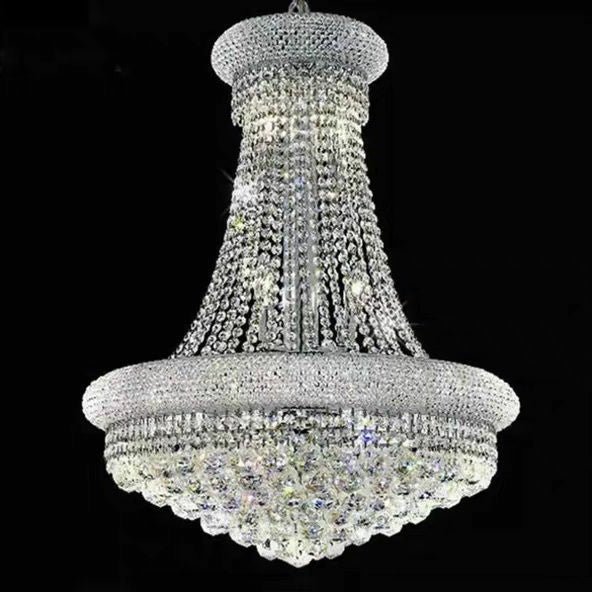 Luxury Empire Foyer K9 Crystal Chandelier Light Fixture In Gold/ Chrome Finish - Zelno Lighting