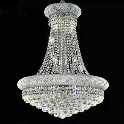 Luxury Empire Foyer K9 Crystal Chandelier Light Fixture In Gold/ Chrome Finish - Zelno Lighting