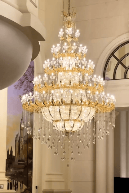 Luxury Empire Multi-layer Crystal Chandelier for High-ceiling - Zelno Lighting