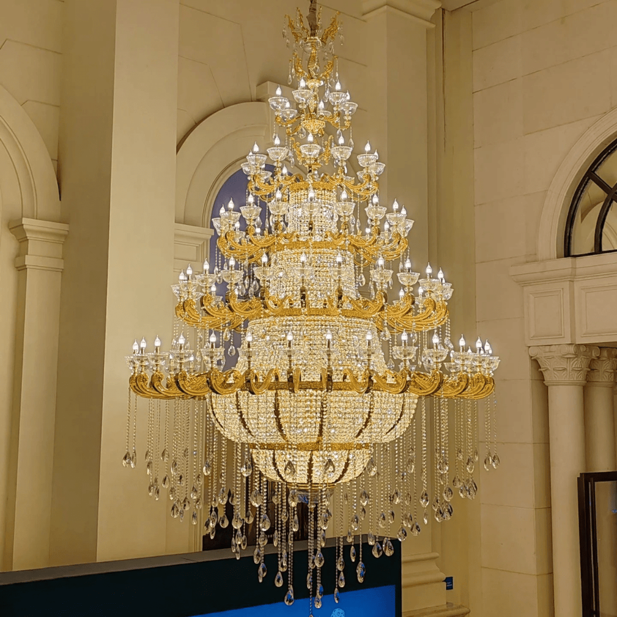 Luxury Empire Multi-layer Crystal Chandelier for High-ceiling - Zelno Lighting