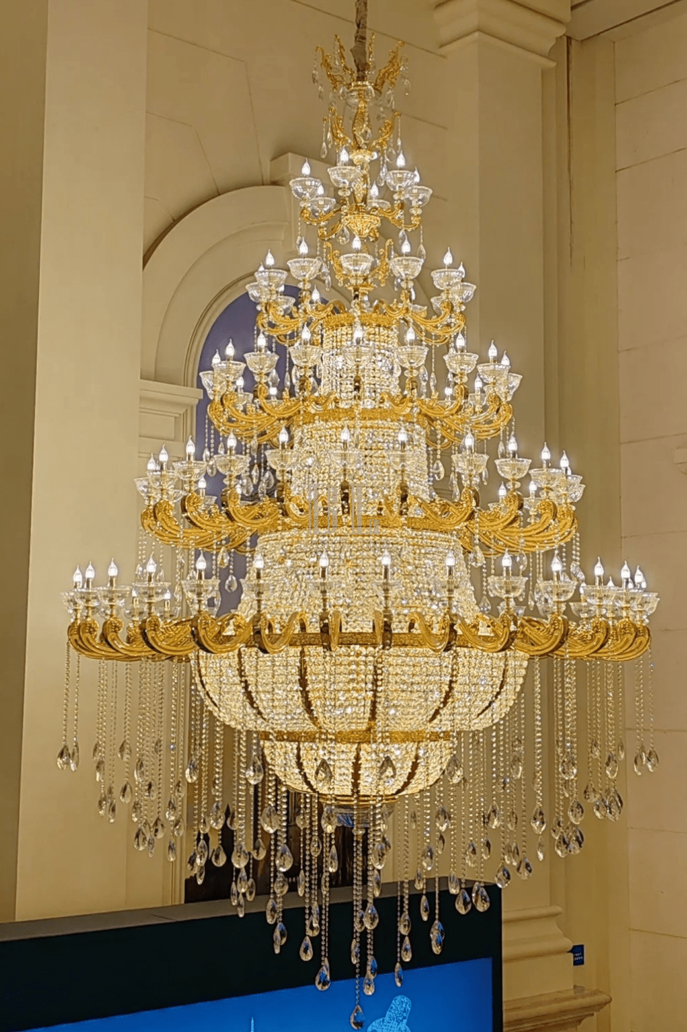 Luxury Empire Multi-layer Crystal Chandelier for High-ceiling - Zelno Lighting