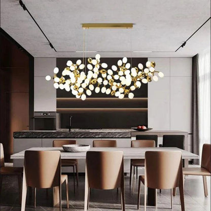 Luxury Escamoles Modern Linear Grape Chandelier - Zelno Lighting