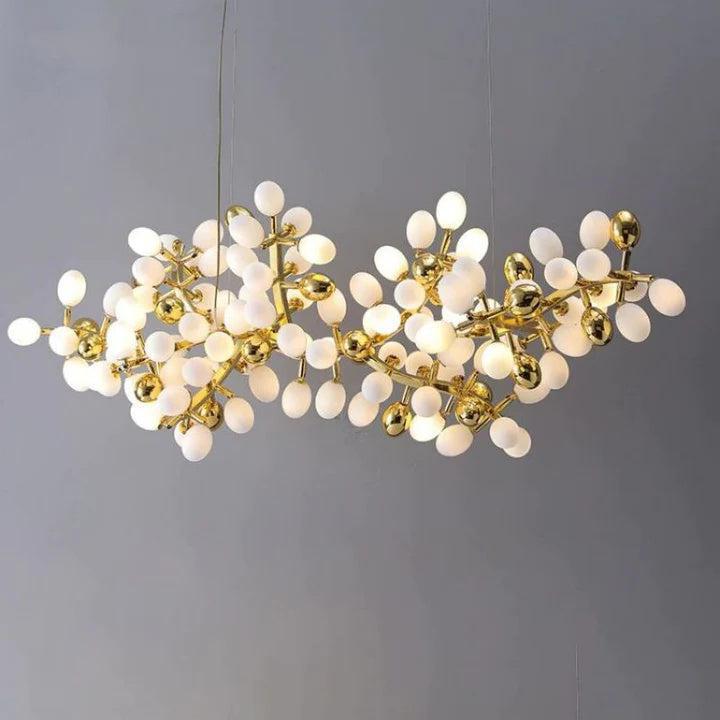 Luxury Escamoles Modern Linear Grape Chandelier - Zelno Lighting