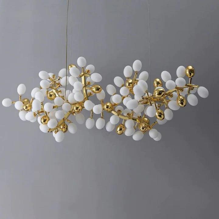 Luxury Escamoles Modern Linear Grape Chandelier - Zelno Lighting